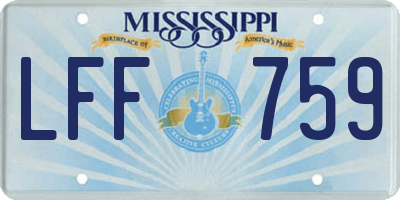 MS license plate LFF759