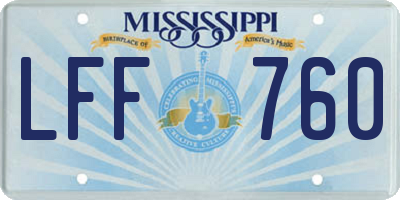 MS license plate LFF760