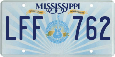 MS license plate LFF762