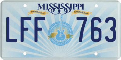 MS license plate LFF763