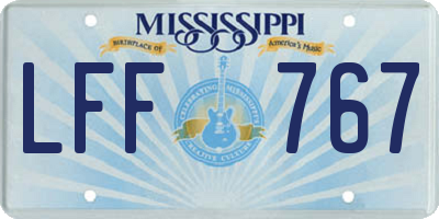 MS license plate LFF767