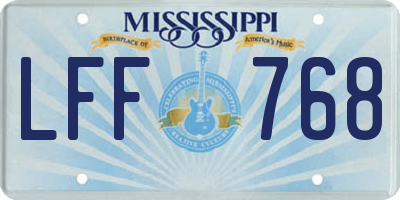 MS license plate LFF768