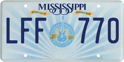 MS license plate LFF770