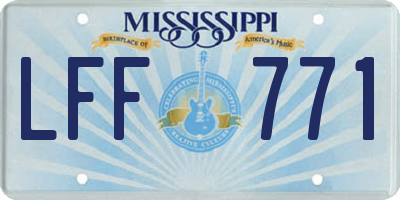 MS license plate LFF771