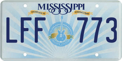 MS license plate LFF773