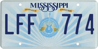 MS license plate LFF774