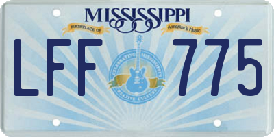 MS license plate LFF775