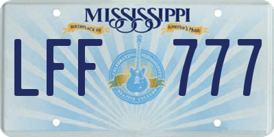 MS license plate LFF777