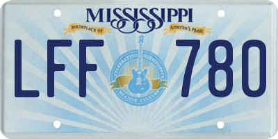 MS license plate LFF780