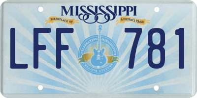 MS license plate LFF781