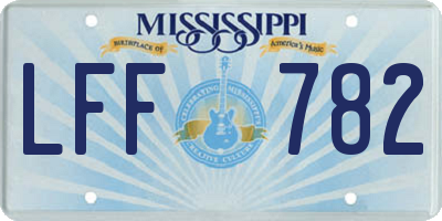 MS license plate LFF782