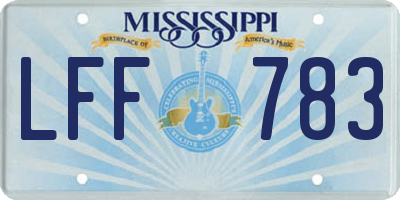 MS license plate LFF783