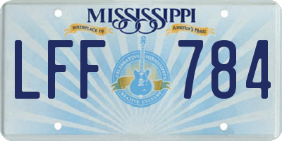 MS license plate LFF784