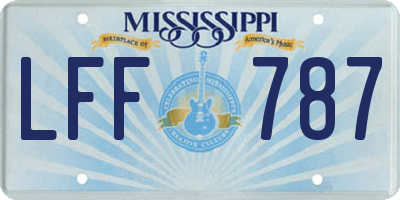 MS license plate LFF787