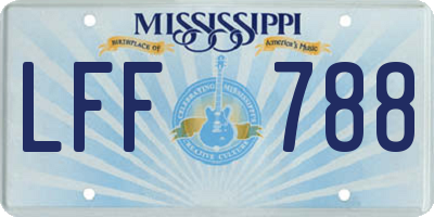 MS license plate LFF788