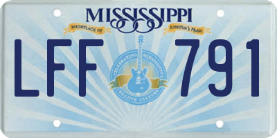 MS license plate LFF791