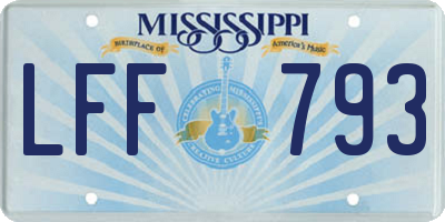 MS license plate LFF793