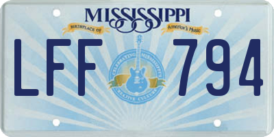 MS license plate LFF794