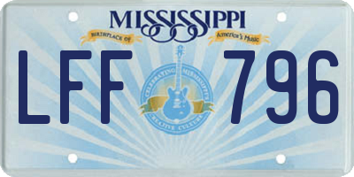 MS license plate LFF796