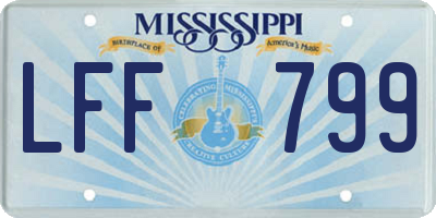 MS license plate LFF799