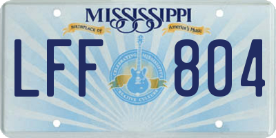 MS license plate LFF804