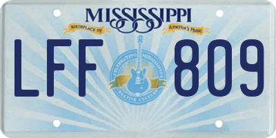 MS license plate LFF809