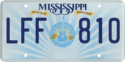 MS license plate LFF810