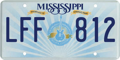 MS license plate LFF812