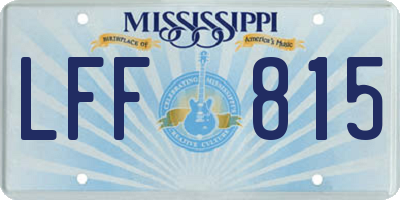 MS license plate LFF815