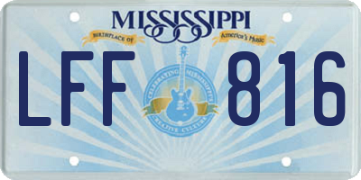 MS license plate LFF816