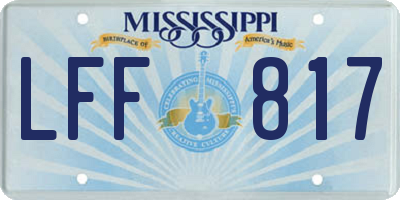 MS license plate LFF817