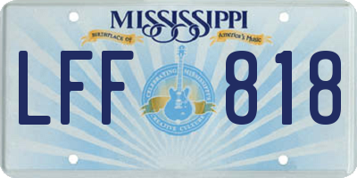 MS license plate LFF818