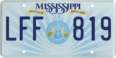 MS license plate LFF819