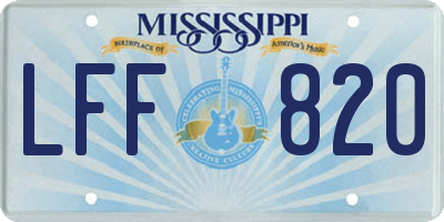 MS license plate LFF820