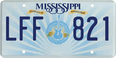 MS license plate LFF821