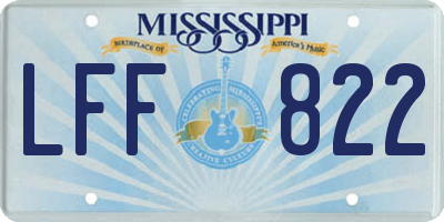 MS license plate LFF822
