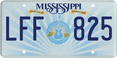 MS license plate LFF825