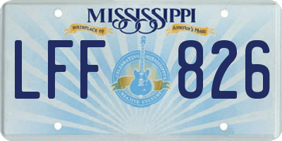 MS license plate LFF826