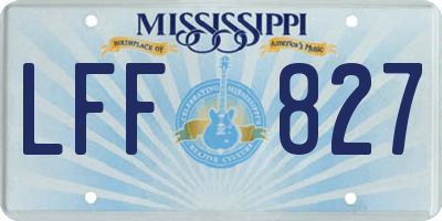 MS license plate LFF827