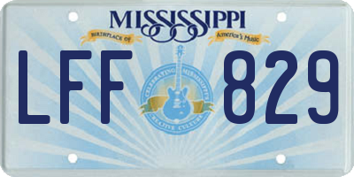 MS license plate LFF829