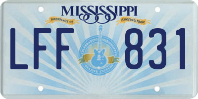 MS license plate LFF831
