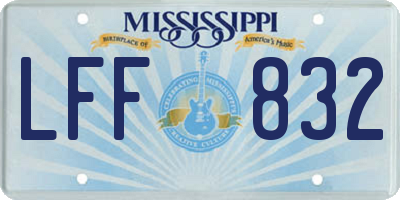 MS license plate LFF832