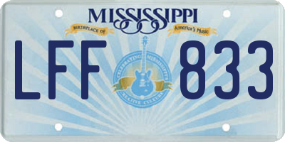 MS license plate LFF833