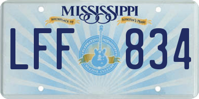 MS license plate LFF834