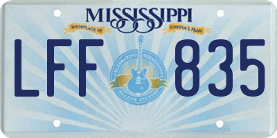 MS license plate LFF835