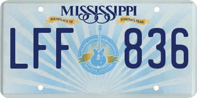 MS license plate LFF836