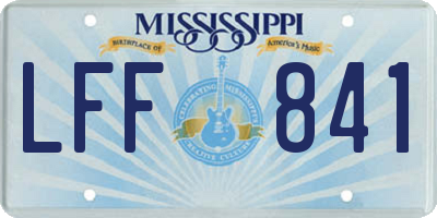 MS license plate LFF841