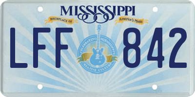 MS license plate LFF842