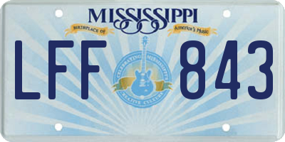 MS license plate LFF843