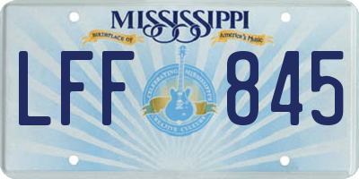 MS license plate LFF845